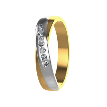 Zoek je iets speciaals en unieks? Deze geelgouden ring met briljanten in de witte baan voldoet hieraan!